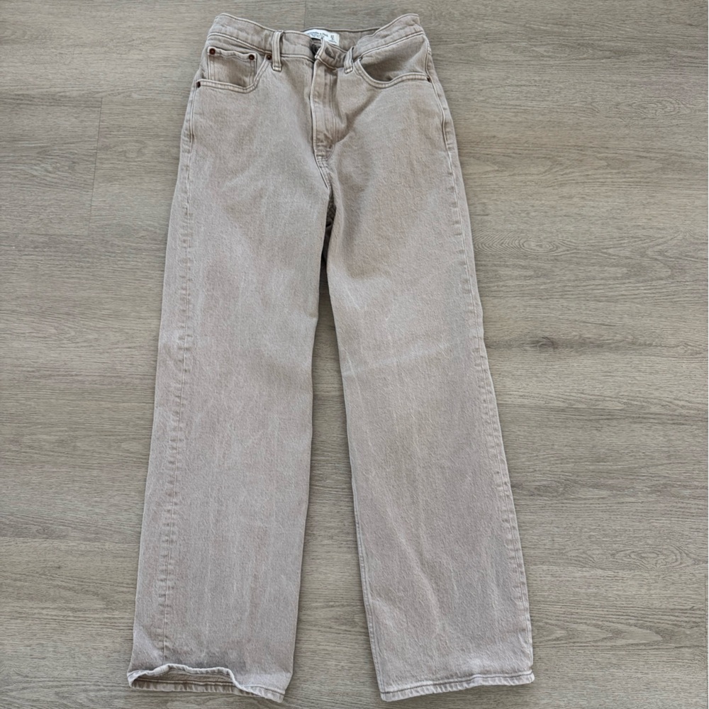 Abercrombie & Fitch Light Tan High-Rise Jeans